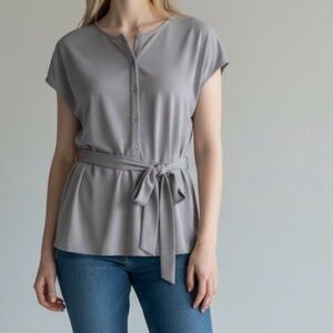 Ann Taylor Sleeveless Belted Blouse